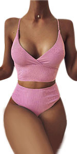 ZAFUL Swimsuits for Women Animal Print Knotted High Waisted Tankini Swimsuit Two Piece Bathing Su... | Amazon (US)