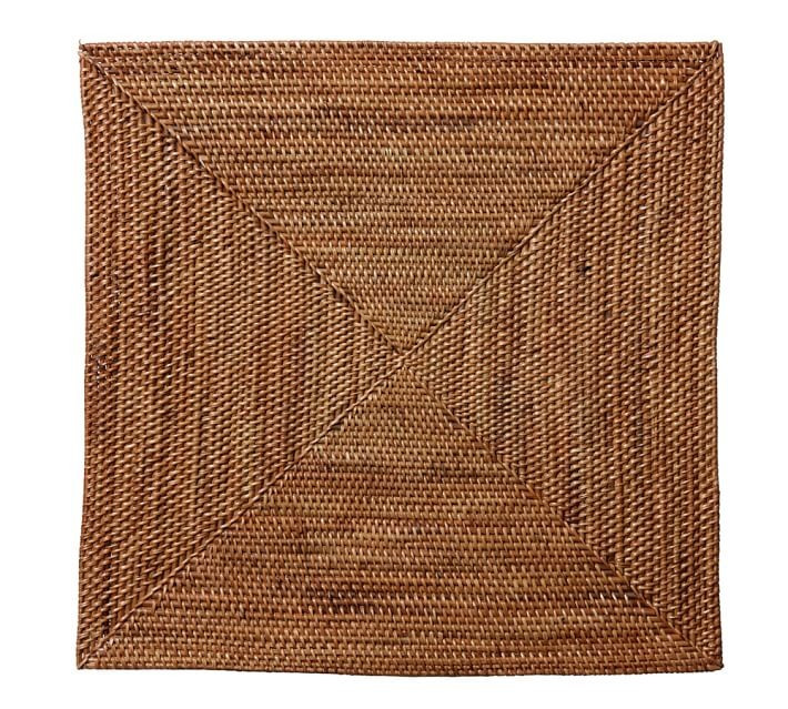 Tava Rattan Square Placemat - Honey | Pottery Barn (US)