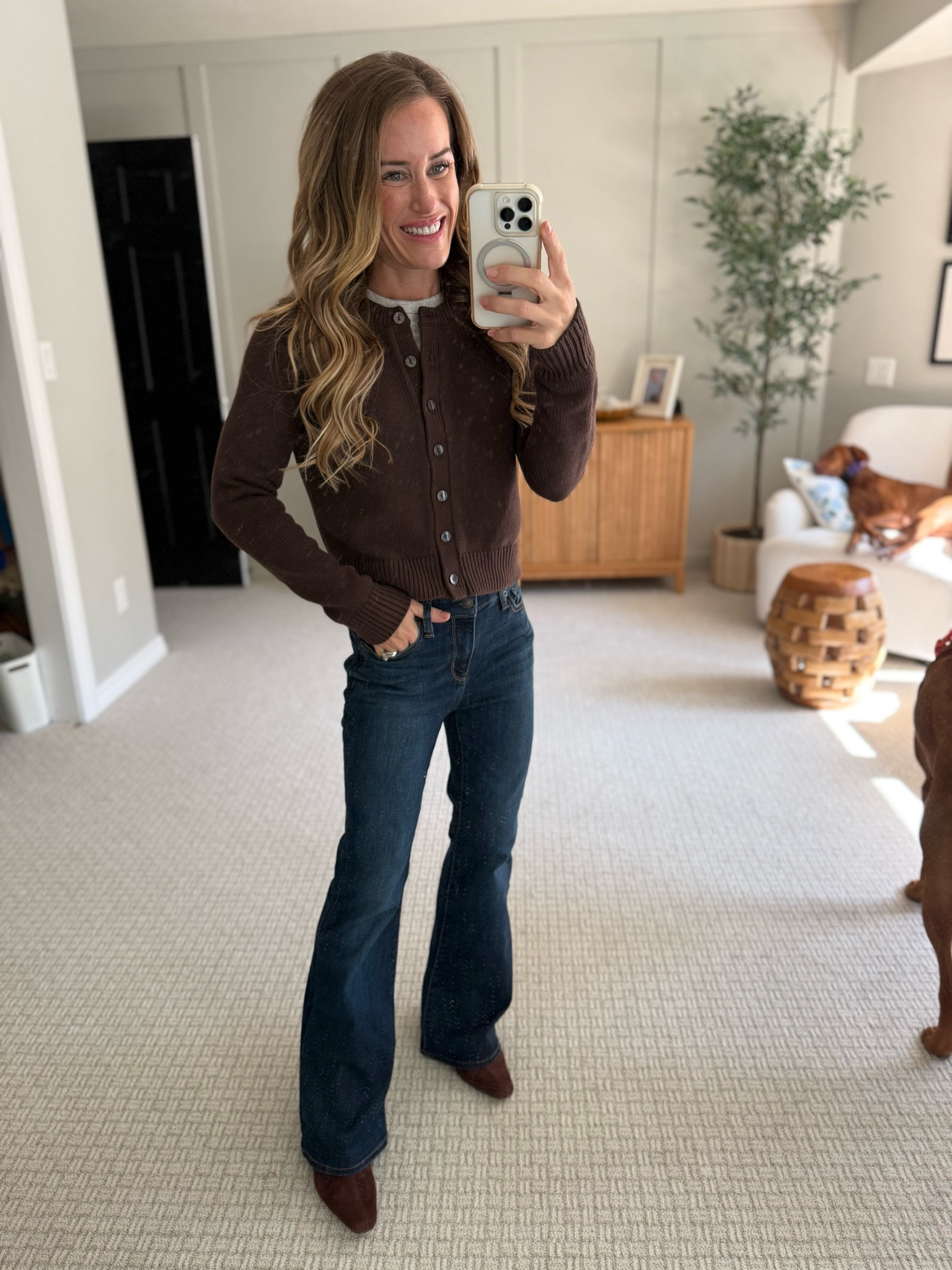 Nothing beats a crisp sweater paired with flared jeans. Fall outfit 
American Eagle denim 
Chocolate brown sweater

#LTKmomlife #LTKootd #LTKgrwm