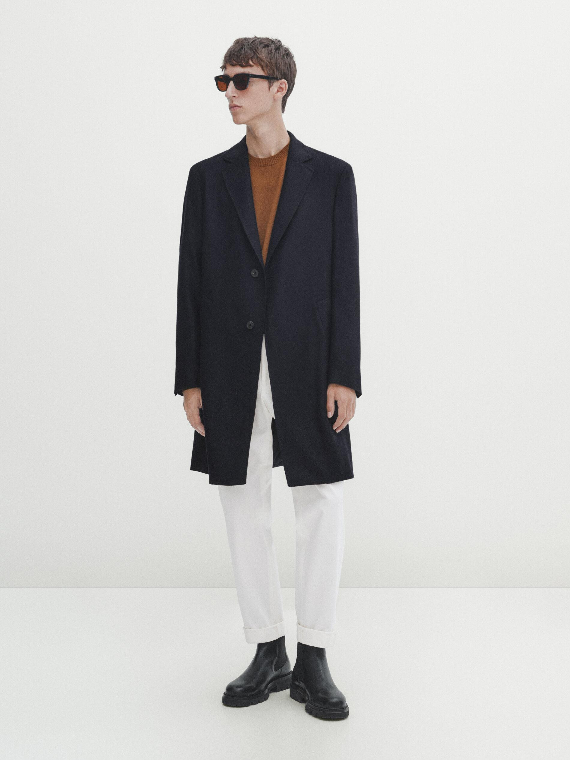 100% wool twill coat | Massimo Dutti US
