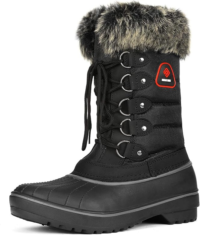 DREAM PAIRS Women's Warm Faux Fur Lined Mid Calf Winter Snow Boots | Amazon (US)