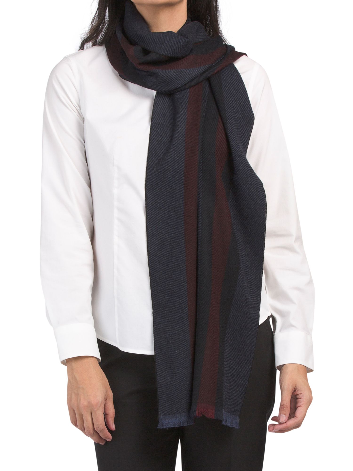 Made In Italy Wool Striped Scarf | TJ Maxx