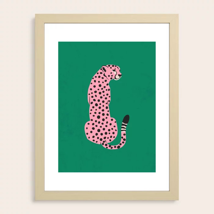 The Stare: Pink Cheetah Edition Framed Art Print by ayeyokp | Society6