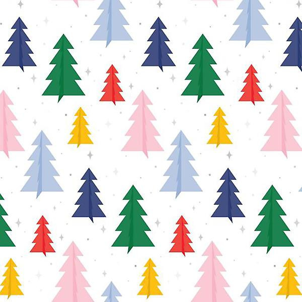 Mara-Mi Modern Multicolor Trees Wrapping Paper | The Container Store