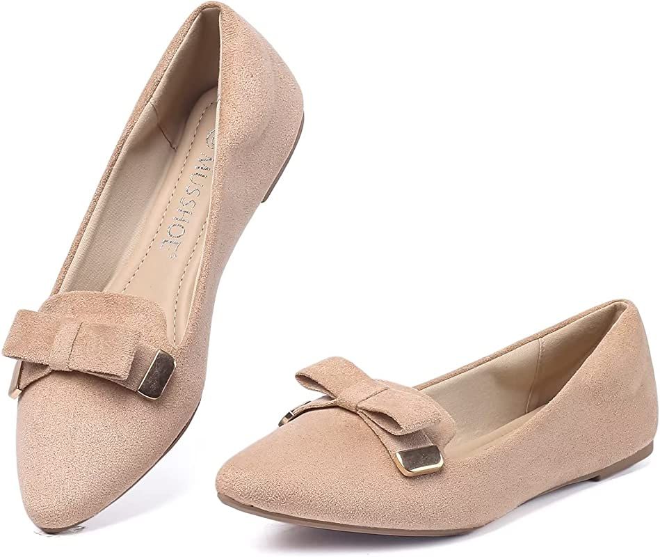 MUSSHOE Flat Shoes Women Comfortable Slip on Women's Flats | Amazon (US)