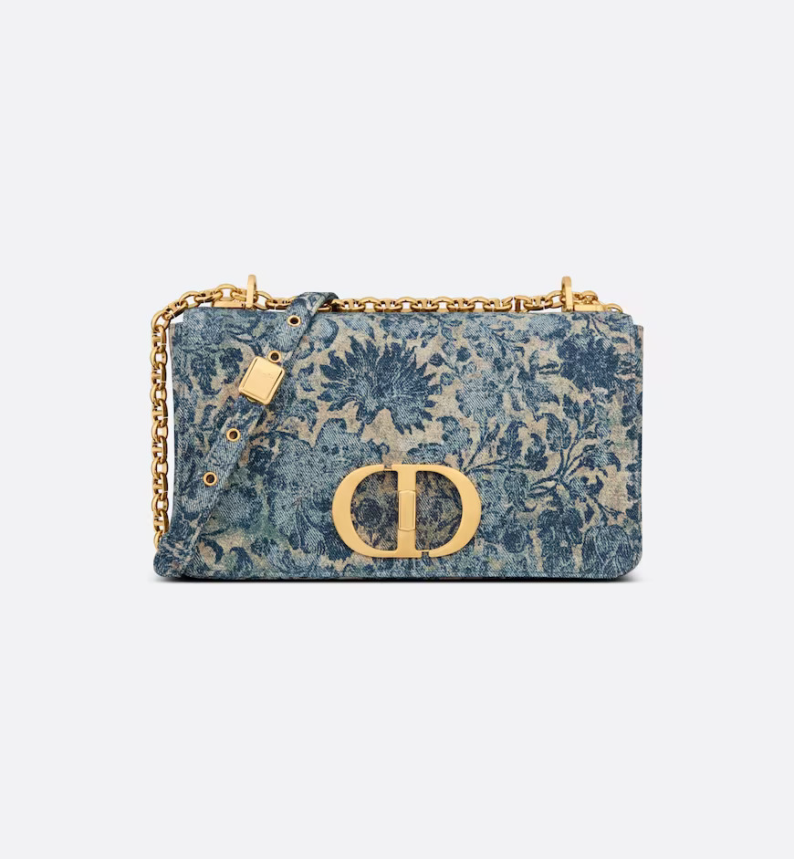 Medium Dior Caro Bag Blue Dior Brocart Denim | DIOR | Dior Couture