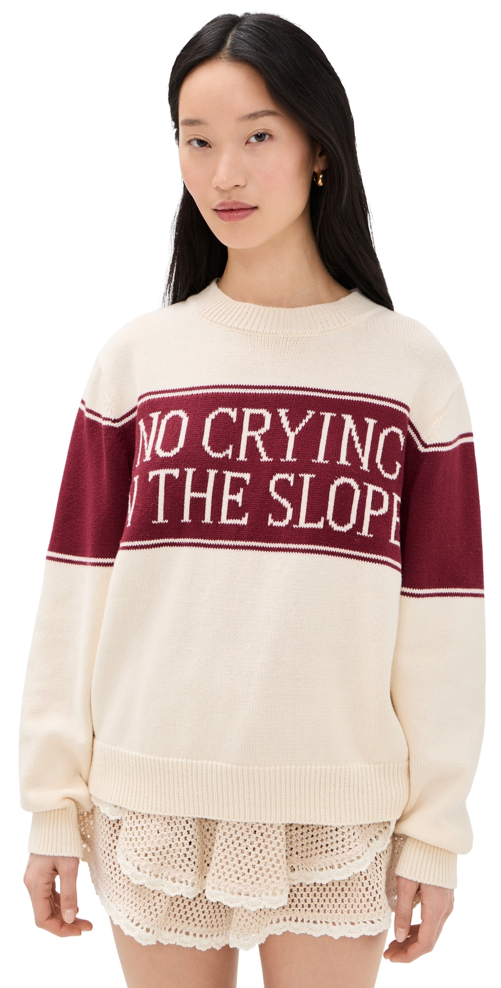 Yellow the Label No Crying On the Slopes Pull Over Cream S | Shopbop