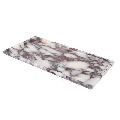 Natural Marble Tray, Coffee Table, Food, Fruit, Paper Cup, Cake Display, Coffee bar, Family Gatherings, Seasonal Holiday Decoration Tray(Viola-rectangle-11 x5 x0.7) | Amazon (US)