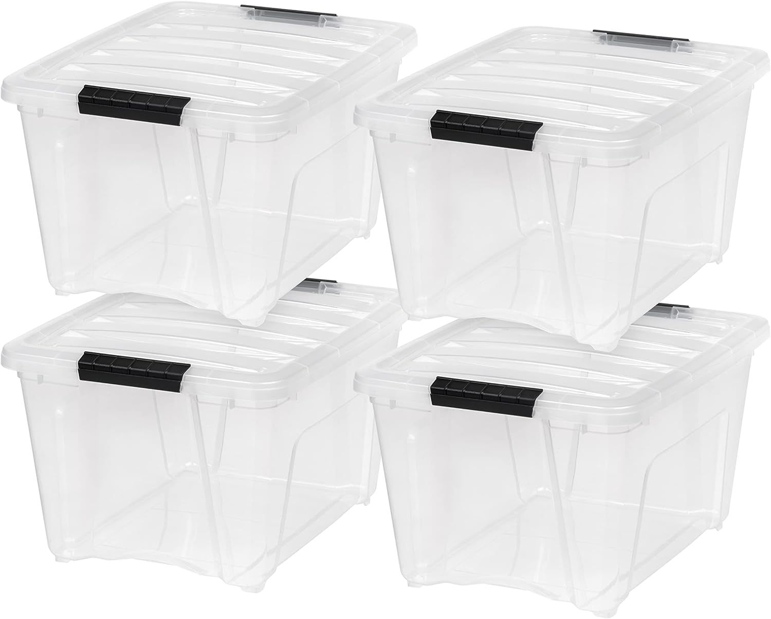 IRIS USA 32 Qt. Plastic Storage Bin Tote Organizing Container with Durable Lid and Secure Latchin... | Amazon (US)