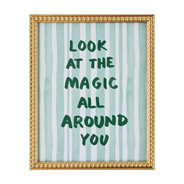 Beautiful "Look at the Magic All Around You" Inspirational Quote Beaded Golden Frame – 11x14 Re... | Walmart (US)
