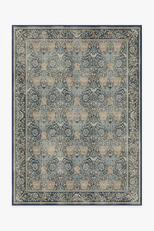 Morris & Co. Honeysuckle & Tulip Indigo Rug | Ruggable