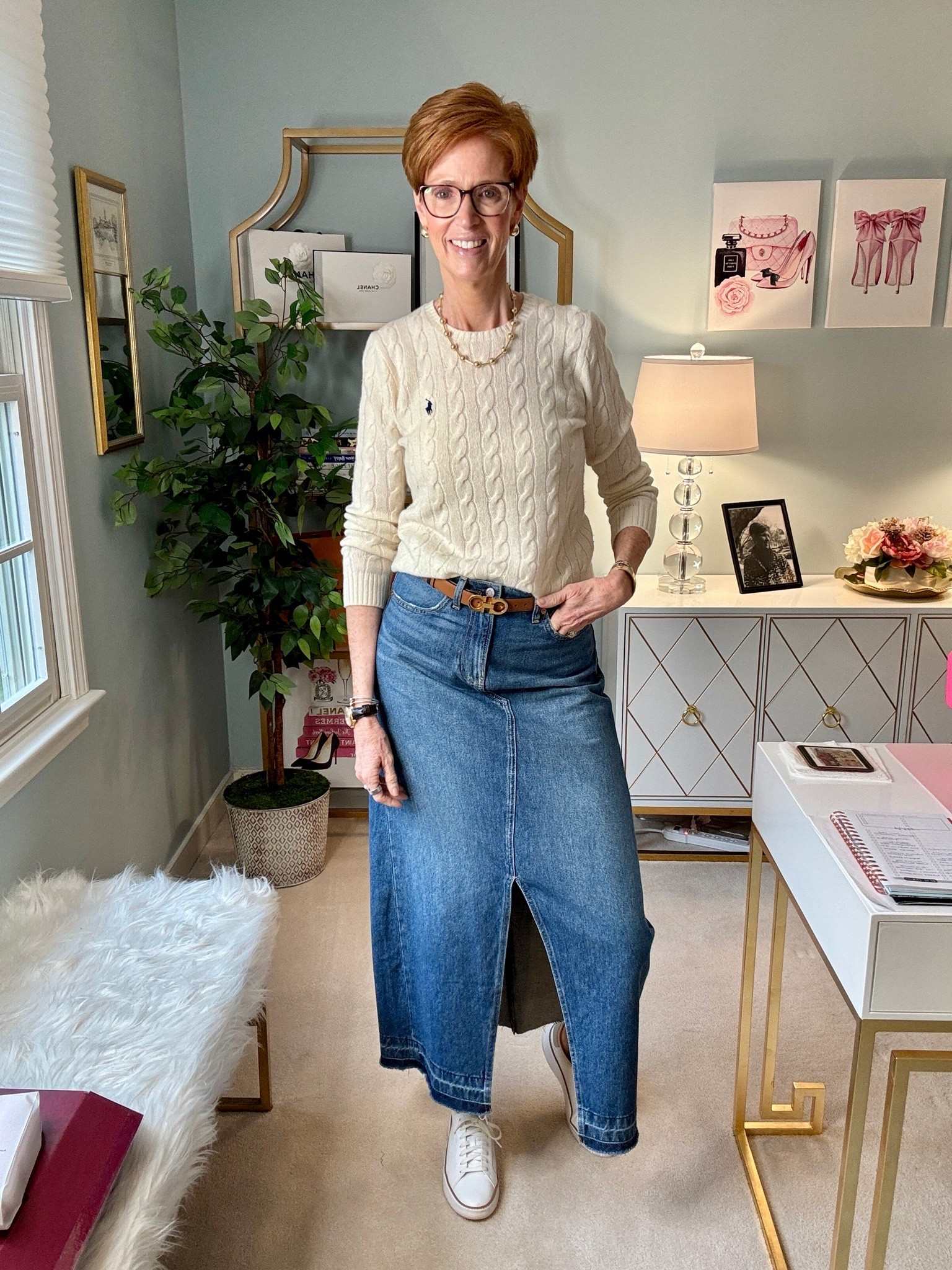 OOTD
I’m a basics girl
Sweater medium
Skirt 29 tall

#LTKootd #LTKOver40 #LTKTall