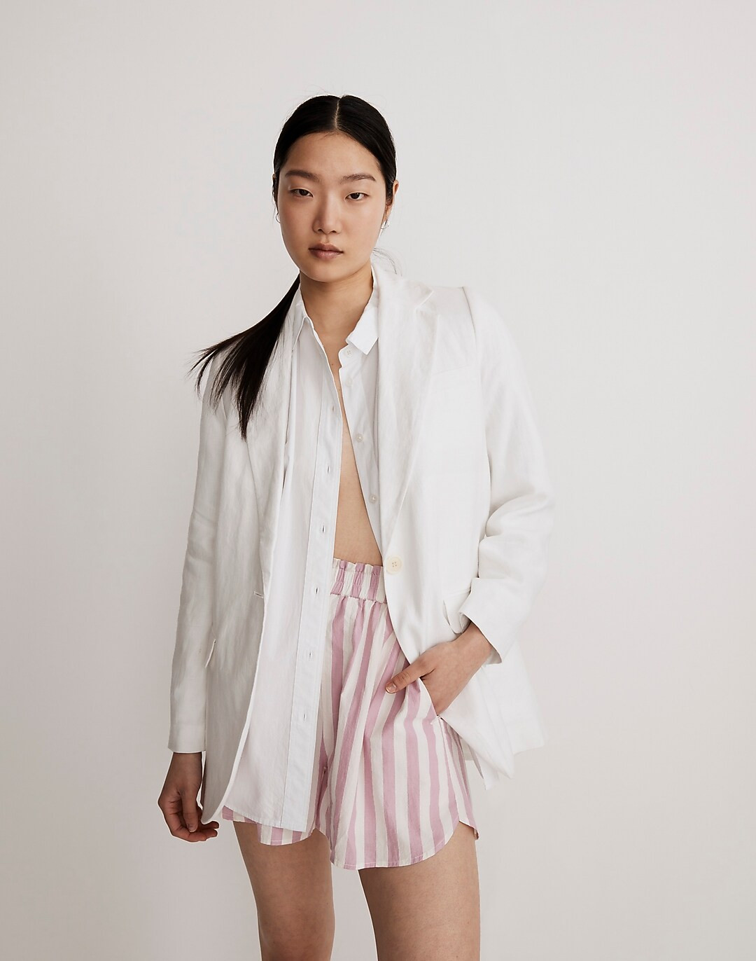 Pull-On Shorts in Striped Signature Poplin | Madewell