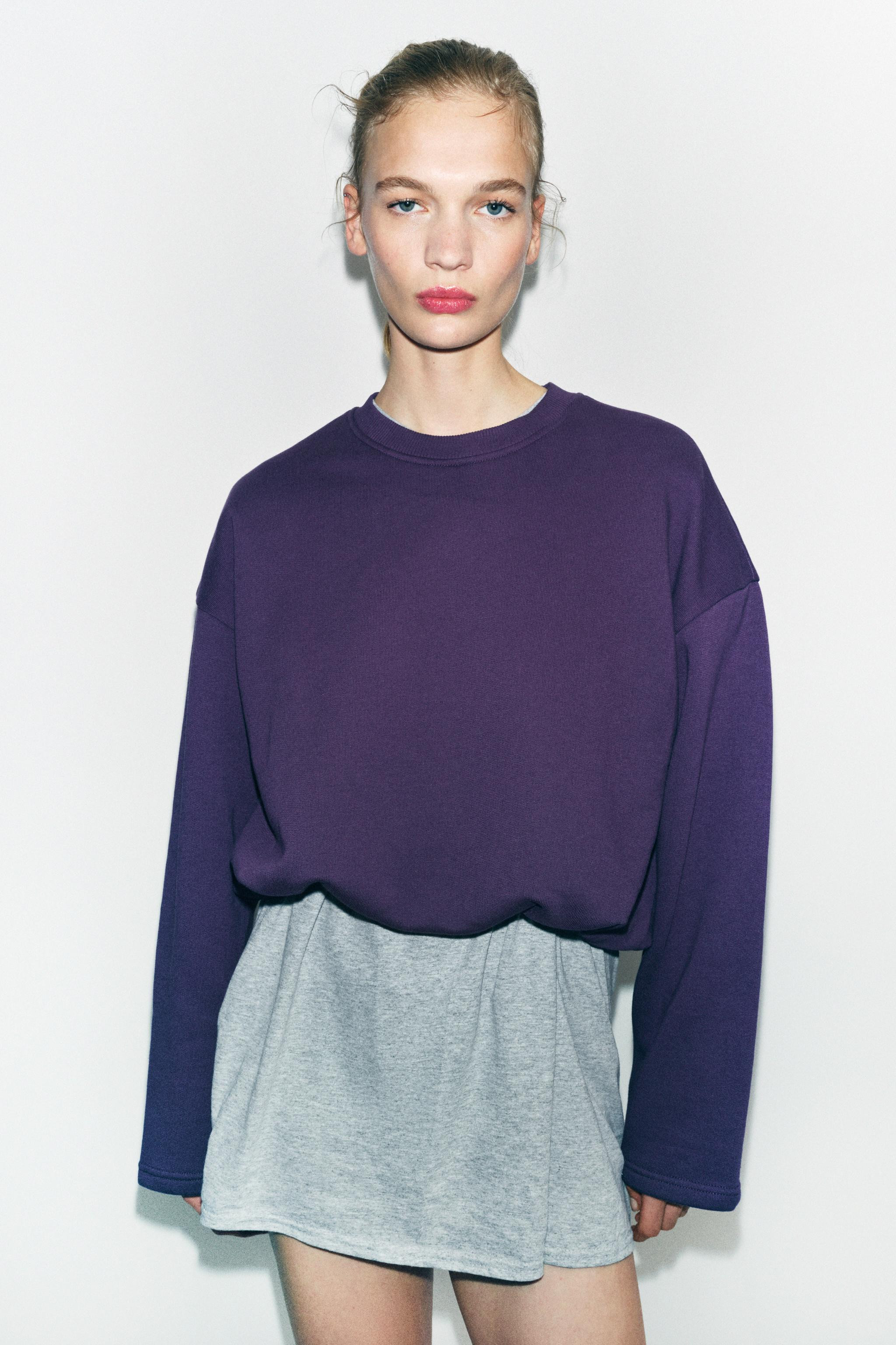 GATHERED CROPPED SWEATSHIRT | Zara US