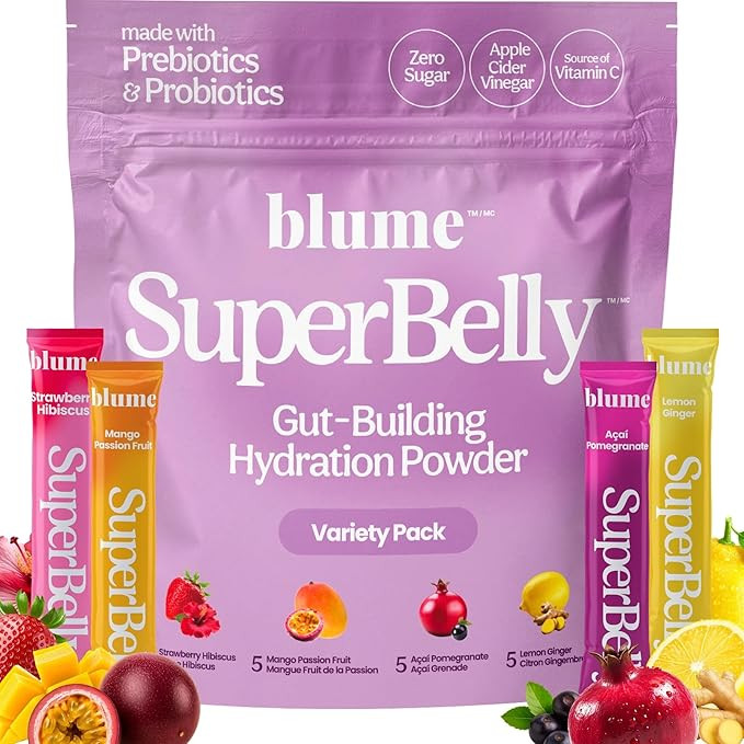 Blume SuperBelly Gut Health + Hydration, Daily Sugar Free Probiotics, Prebiotic Fiber, and Electr... | Amazon (US)