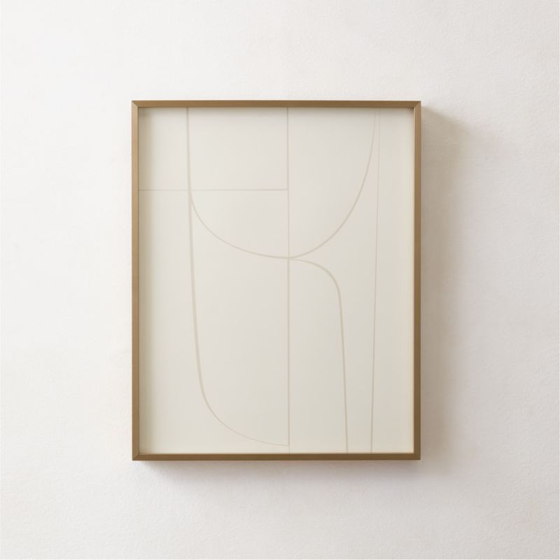 'Alliance II' Modern Screen Print in Brass Frame16"x20" | CB2 | CB2