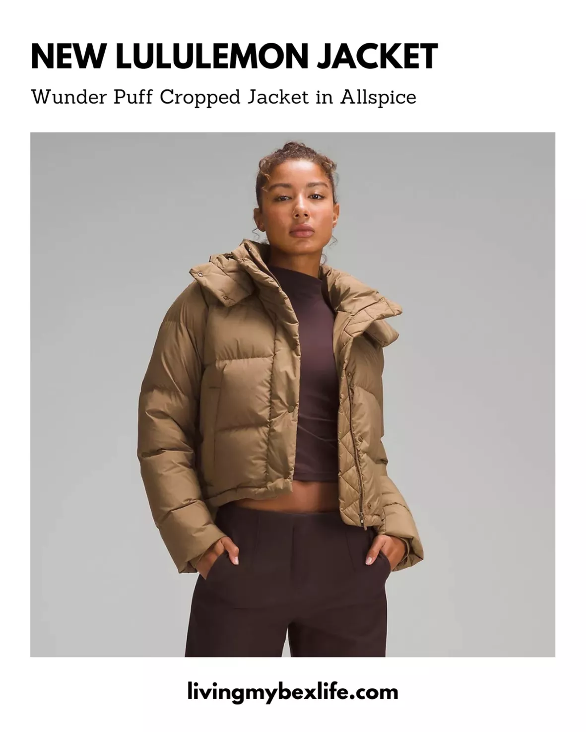 Lululemon Wunder Puff Cropped Jacket - Allspice