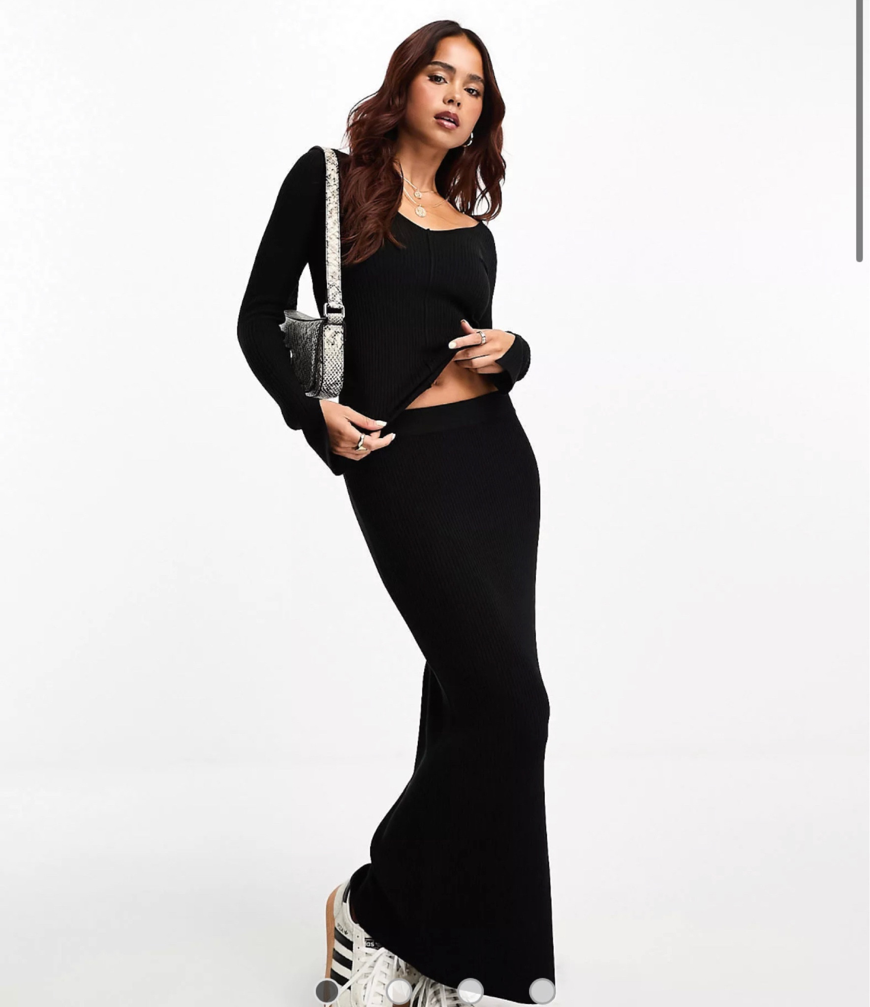ASOS BLACK RIBBED SET