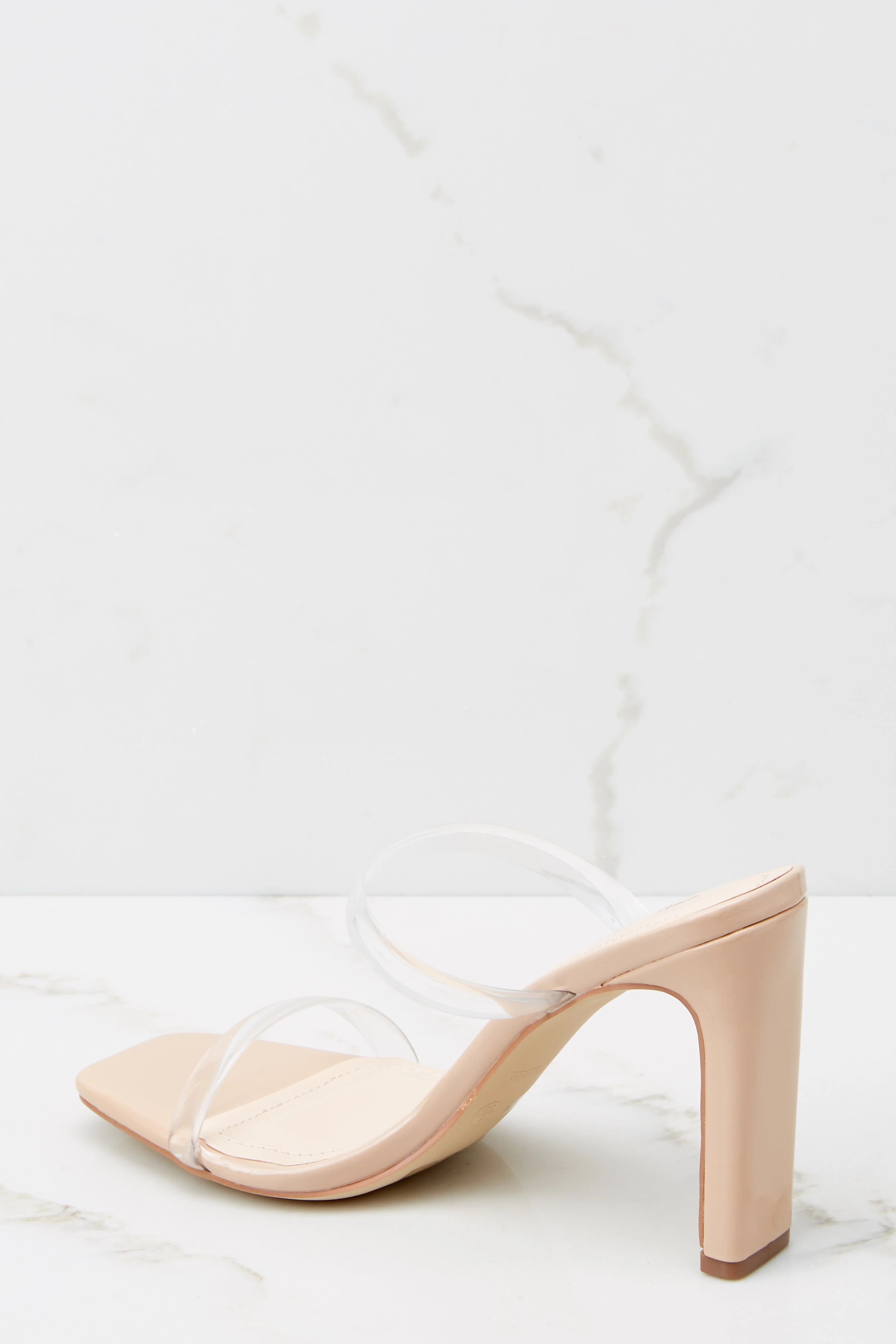 Sleek Strides Nude And Clear Heels | Red Dress 