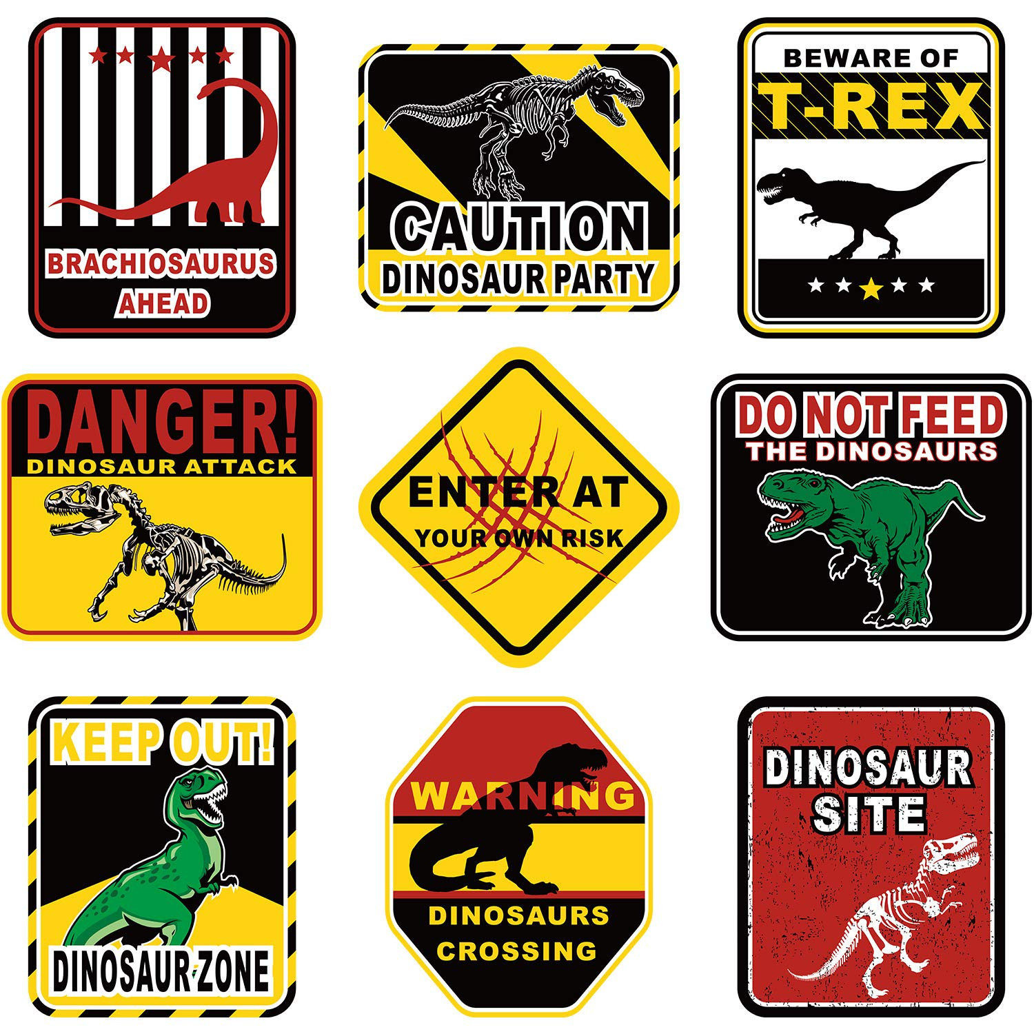 Blulu 9 Pcs Dinosaur Birthday Decoration Jurassic Paper Signs Jurassic Theme Decor Party Favors B... | Amazon (US)
