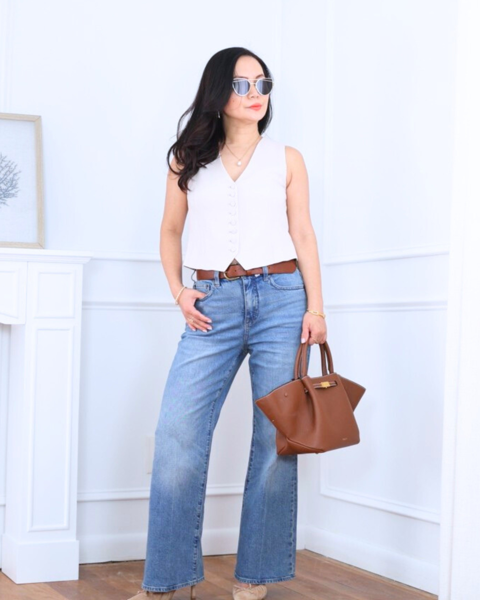 Effortless and modern — a crepe vest from Quince paired with kick flare jeans from J.Crew for a clean, polished look that’s easy to wear and easy to love. I’m 5’2, wearing size XS.

#LTKootd #LTKOver40 #LTKPetite