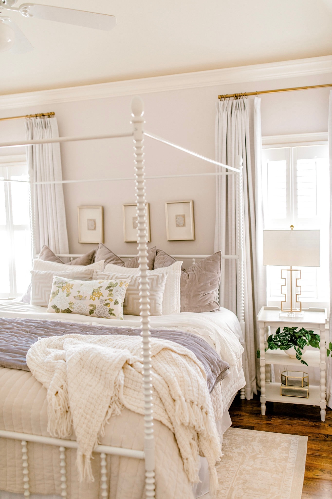 Guest bedroom refresh 

Drapes are beige white + blackout liner 

Amazon black out pinch pleat drapes, Amazon, blackout drapes, linen look drapes, gold drapery, hardware affordable, bed, affordable, king bed frame, velvet bedding, felt that euro shams, velvet pillows, floral pillow, designer, look pillow gold lamp, affordable lamp  

#LTKhome #LTKunder50 #LTKFind