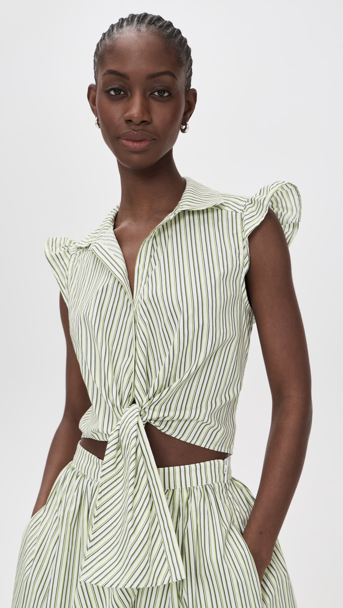 Sophie Stripe Flutter Sleeve Marianna Top | Shopbop