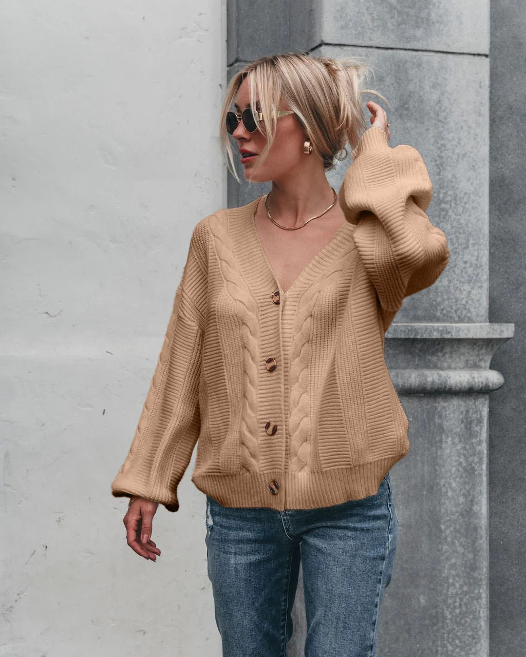 Camden Button Down Cardigan - Taupe | Magnolia Boutique