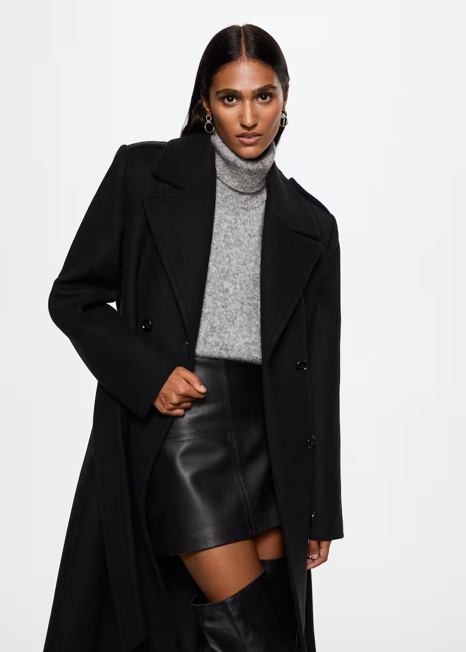 Tailored oversize wool coat -  Women | Mango USA | MANGO (US)