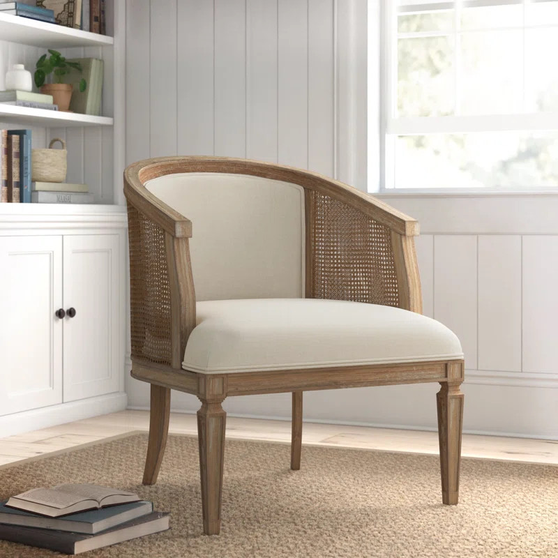 Wrentham 27.25" Wide Linen Barrel Chair | Wayfair North America