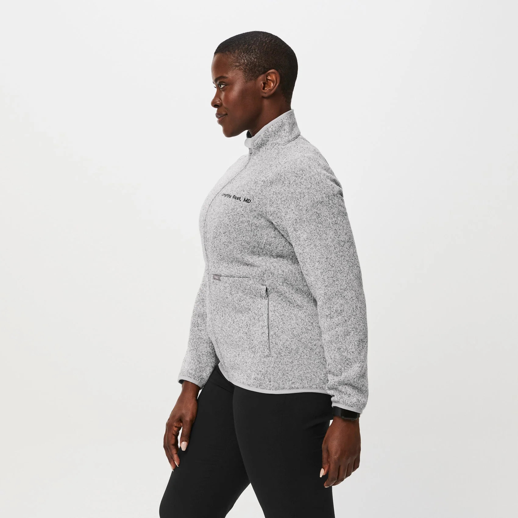 Women’s On-Shift Sweater Knit Jacket™ - Heather Light Grey · FIGS | FIGS