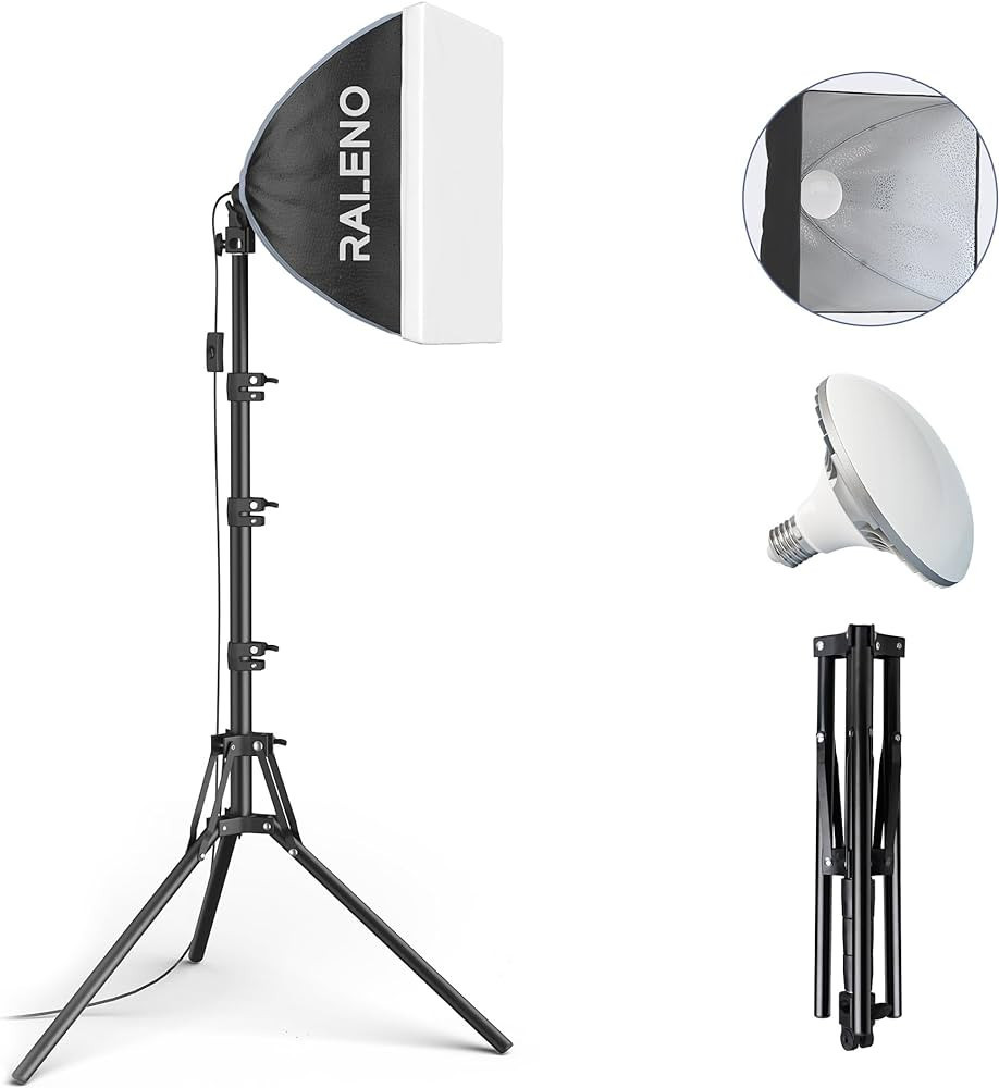 RALENO Softbox Lighting Kit • 16'' x 16'' Photography Studio Equipment • with 50W / 5500K / 9... | Amazon (US)