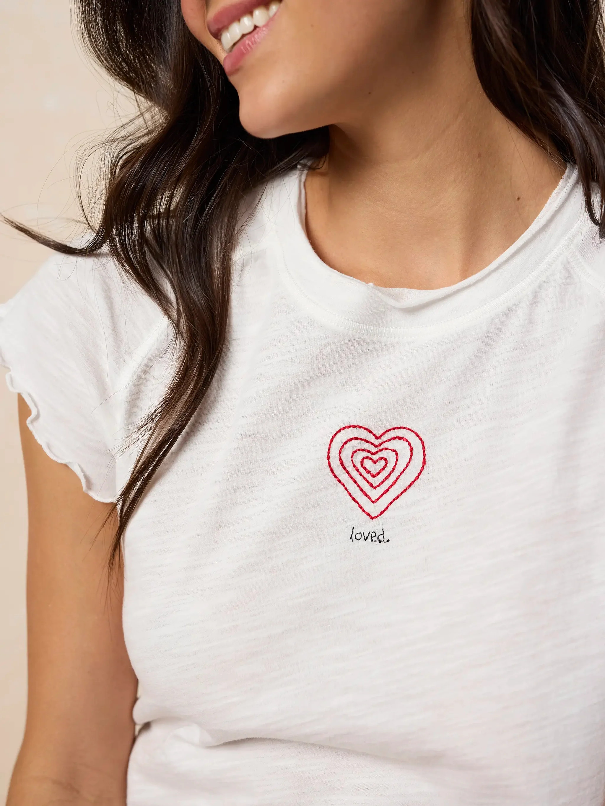 Lily Embroidered Cotton Short Sleeve Tee Shirt | Natural Life