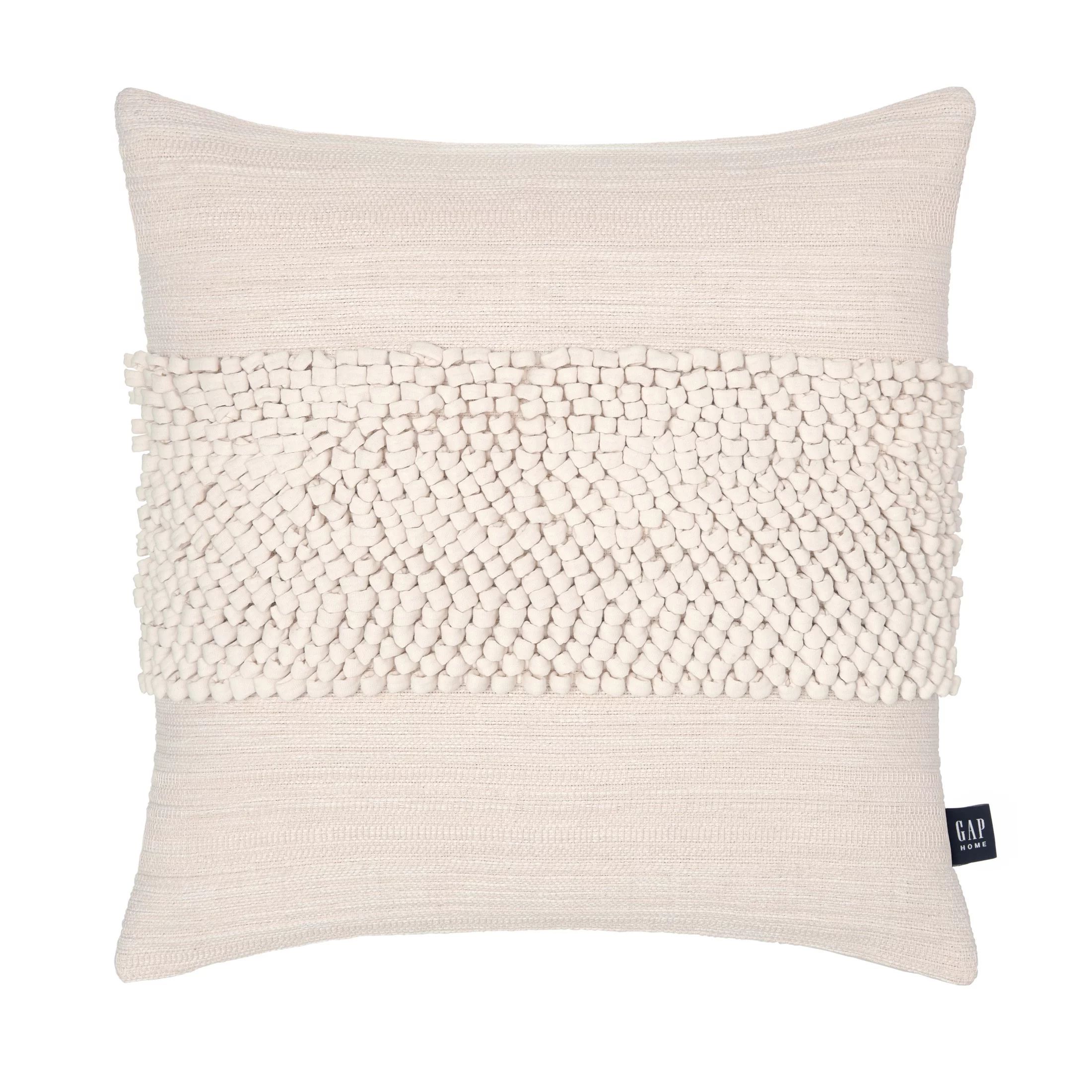 Gap Home Border Knots Decorative Square Throw Pillow Natural 20" x 20" - Walmart.com | Walmart (US)