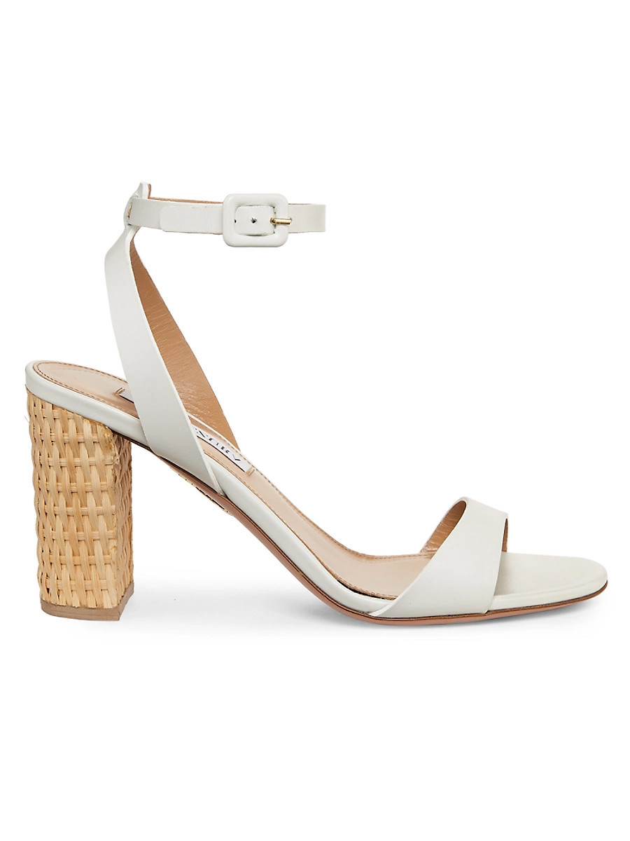 Women's Sunseeker 85MM Leather Sandals - White - Size 6.5 | Saks Fifth Avenue