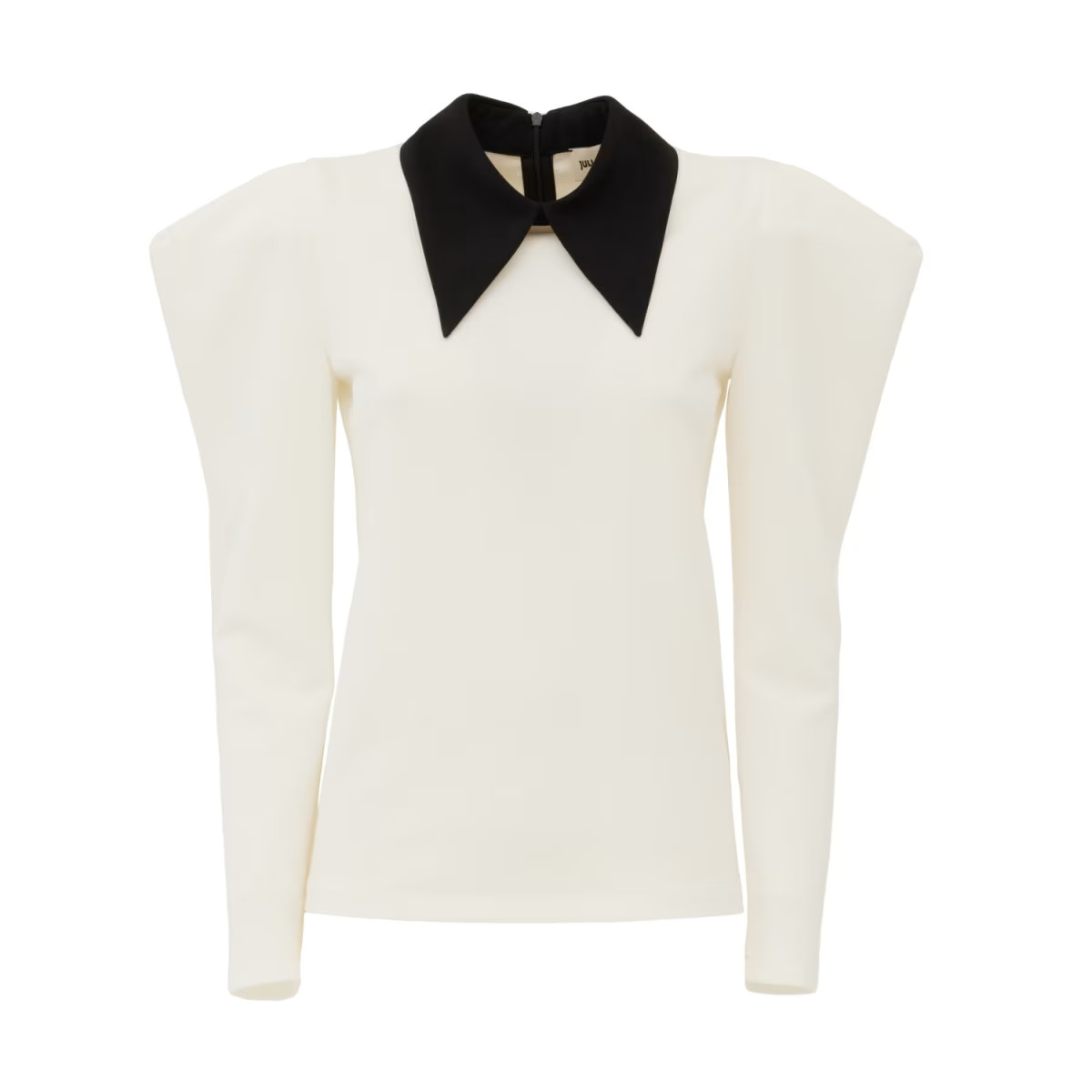 Long Sleeve Blouse With Contrast Collar Ecru | Wolf & Badger