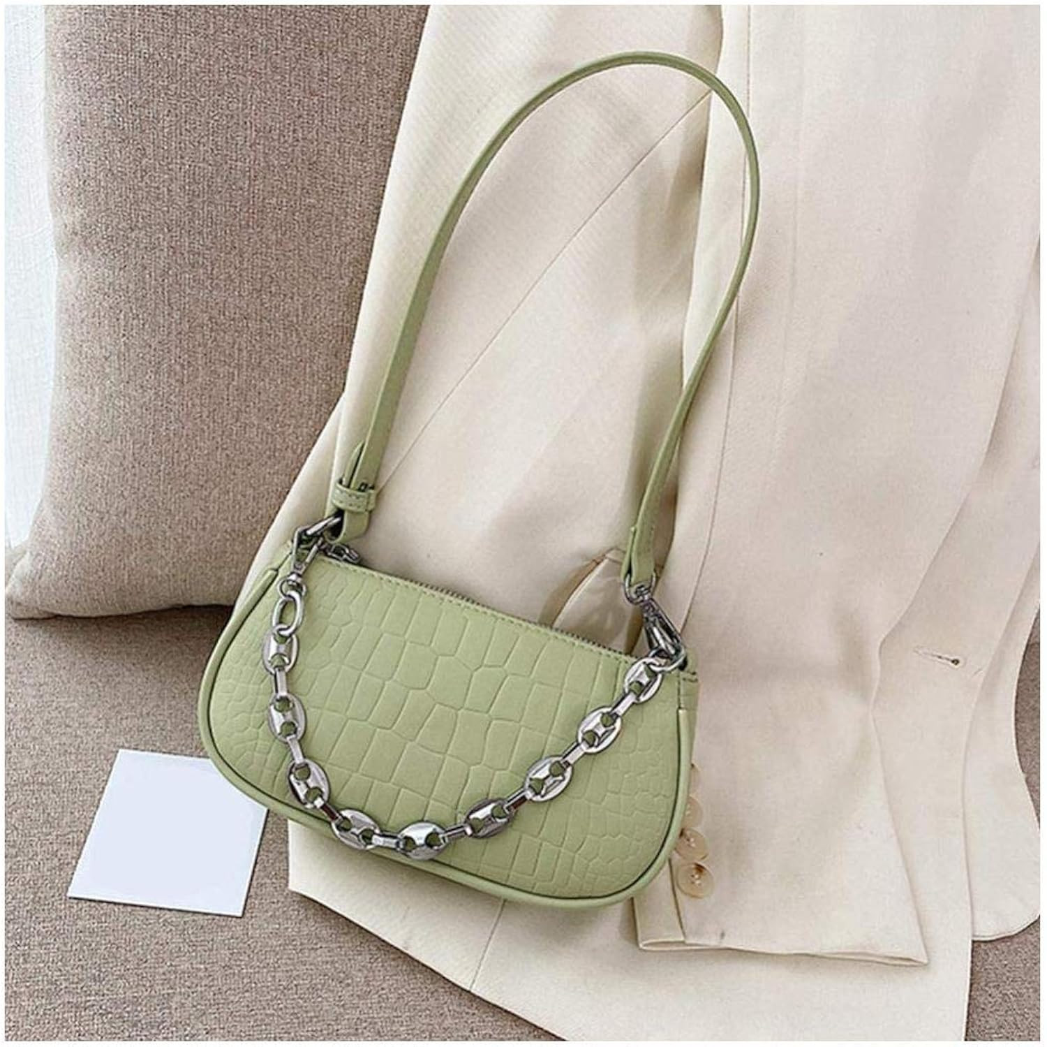 Shoulder Bag, Small Retro PU Leather HandBags Purses W/Zipper Closure for Women | Amazon (US)