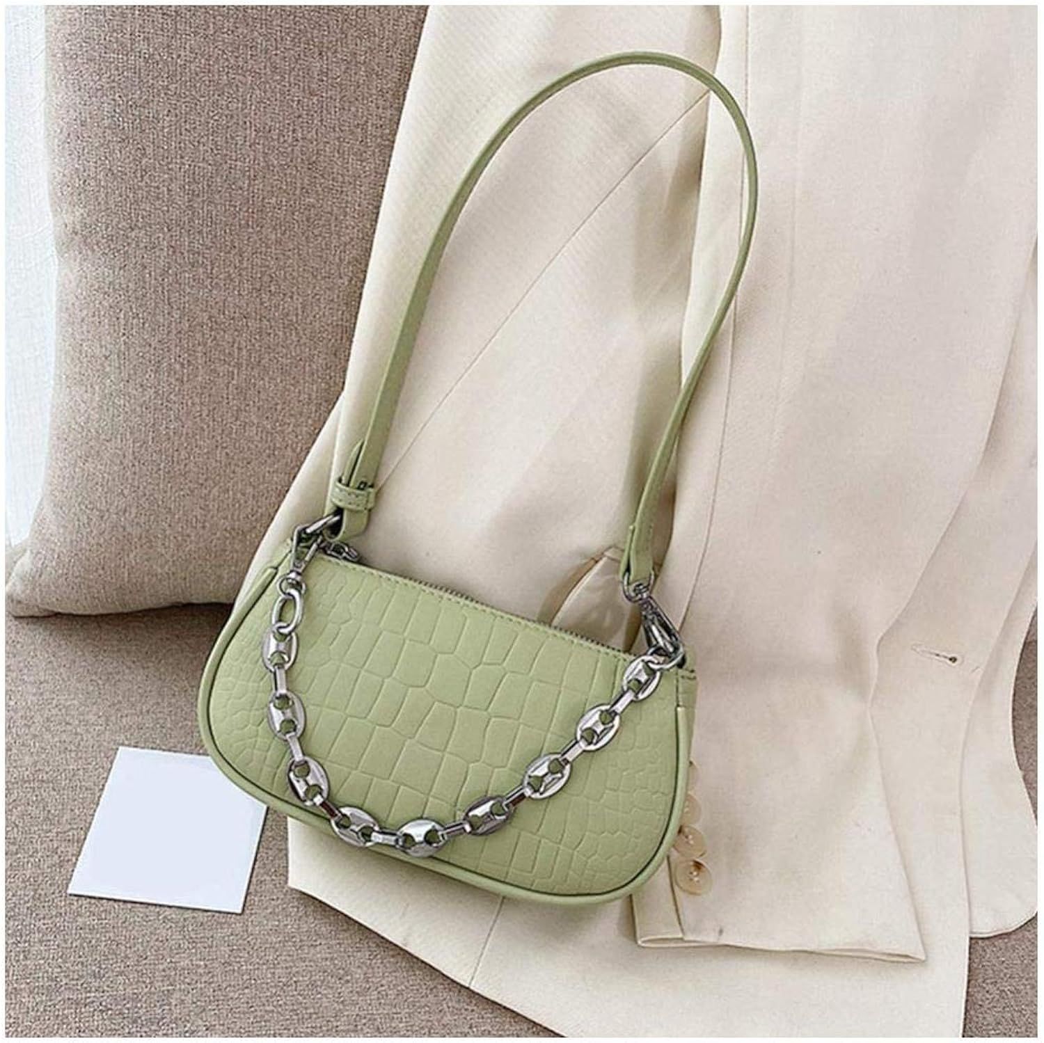 Shoulder Bag, Small Retro PU Leather HandBags Purses W/Zipper Closure for Women | Amazon (US)