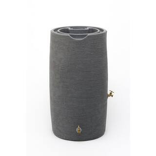 Impressions Stone 65 Gal. Dark Granite Rain Barrel | The Home Depot