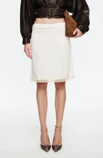 Bella Lace Detail Satin Skirt | Nordstrom
