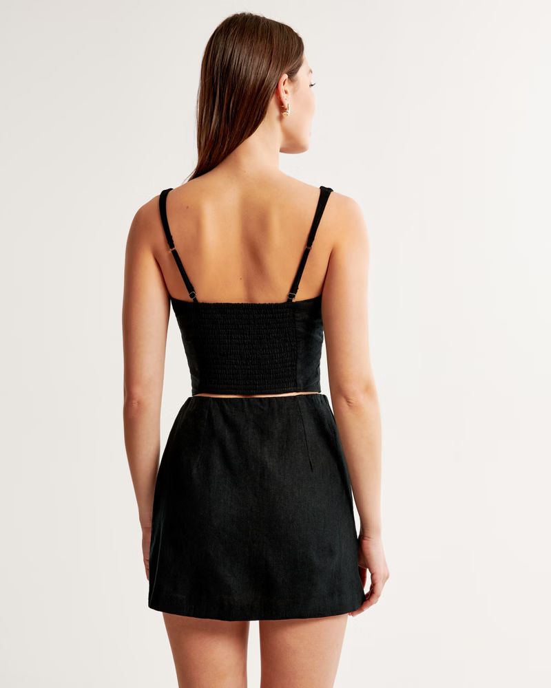 Women's The A&F Scarlett Linen-Blend Wrap Mini Skort | Women's Bottoms | Abercrombie.com | Abercrombie & Fitch (US)