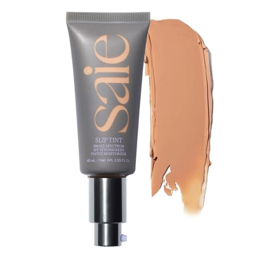 Saie Slip Tint Tinted Moisturizer with SPF 35 - Light Coverage, Glowy Skin Tint & Mineral Sunscreen for Face with Hydrating Hyaluronic Acid - Summer Makeup Essential - Shade Four (1.35 oz) | Amazon (US)