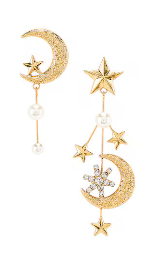 Callisto Earring in Crystal Antique Gold | Revolve Clothing (Global)