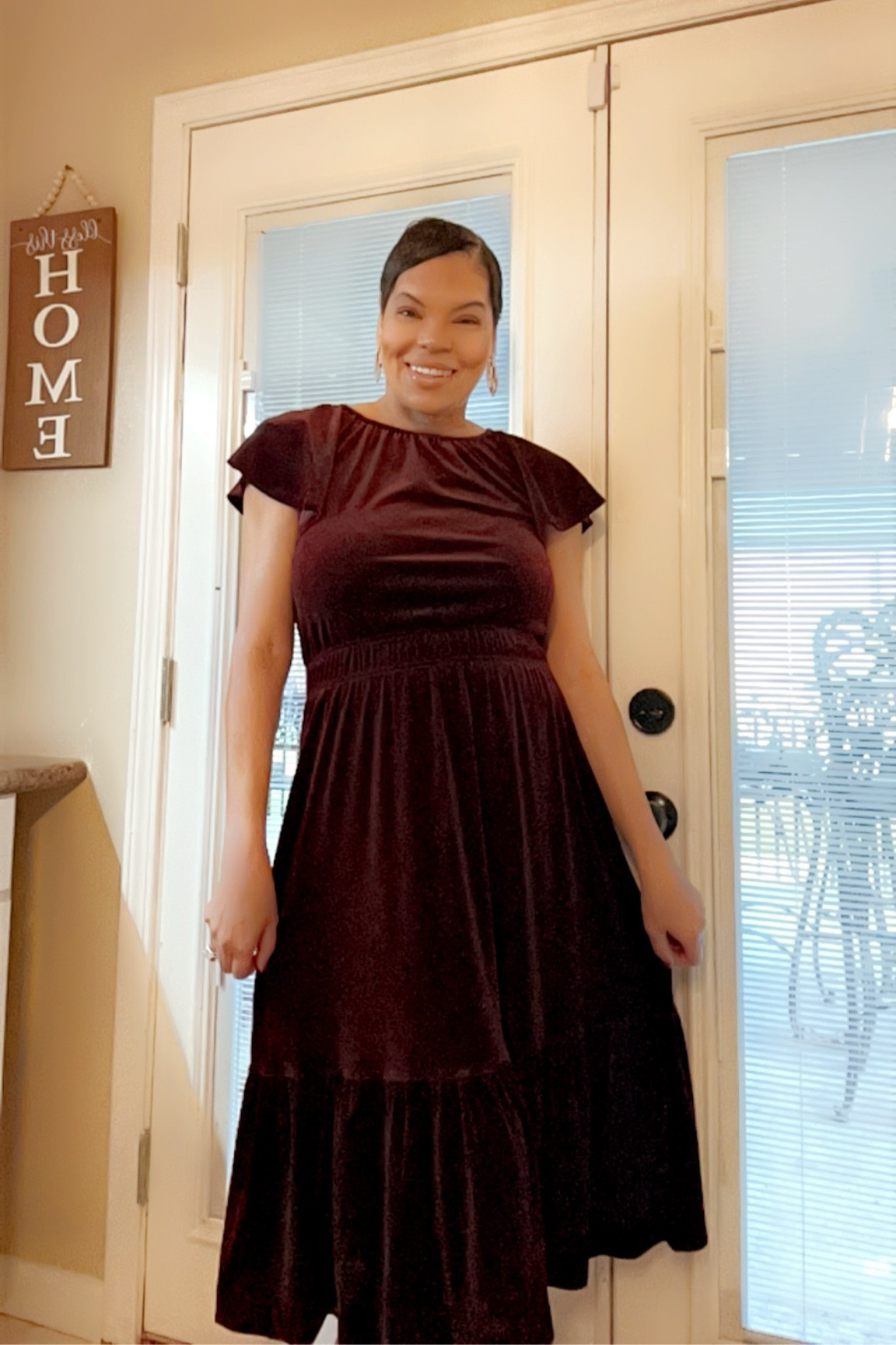 It was a velvet soft kinda day. My Christmas dress was perfect for our Worship Service. Dress is sold out online but I linked one similar to it. 

#LTKHoliday