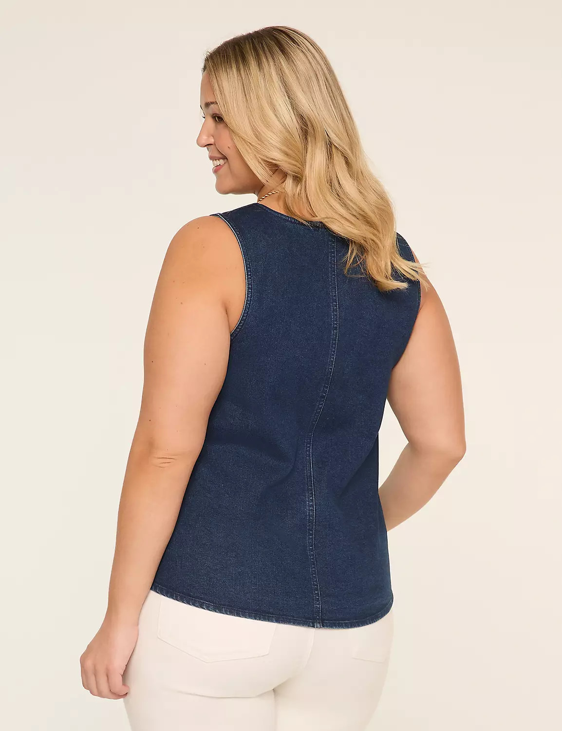 Tailored Button-Front Vest | Lane Bryant (US)