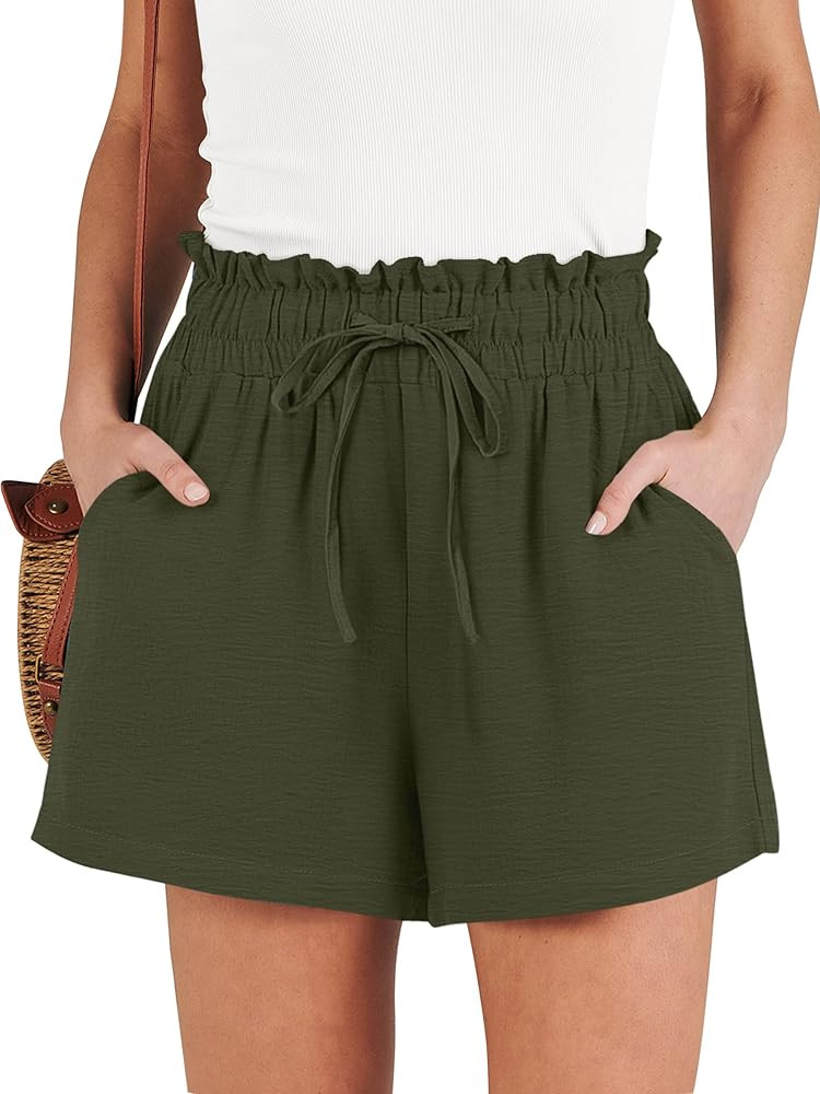 ANRABESS Shorts for Women Summer Casual High Waisted Wide Leg Drawstring Lounge Shorts Comfy 2026... | Amazon (US)