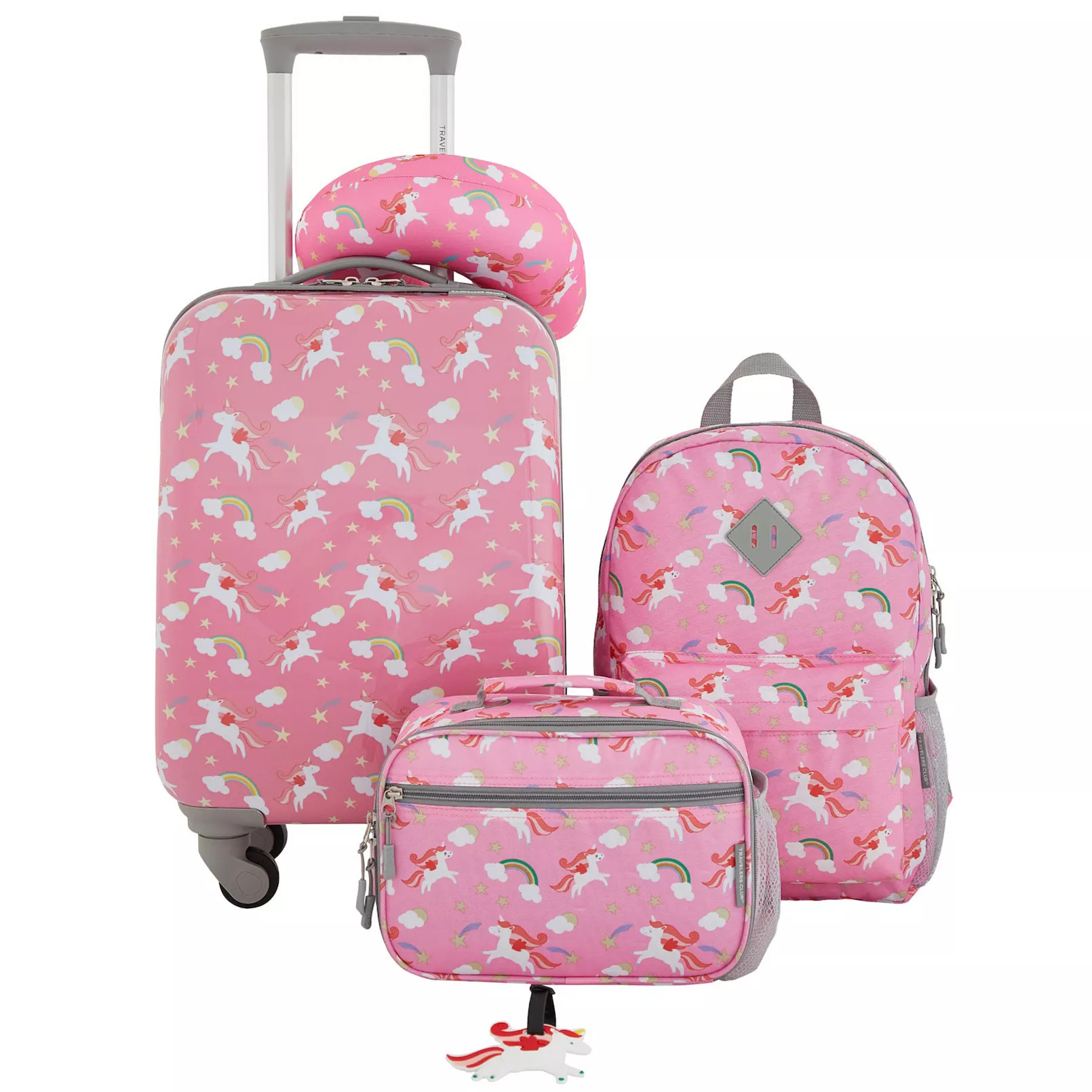Travelers Club Kid's 5-Piece Hardside Carry-On Spinner Luggage, Backpack, Lunch Bag, Neck Pillow ... | Kohl's
