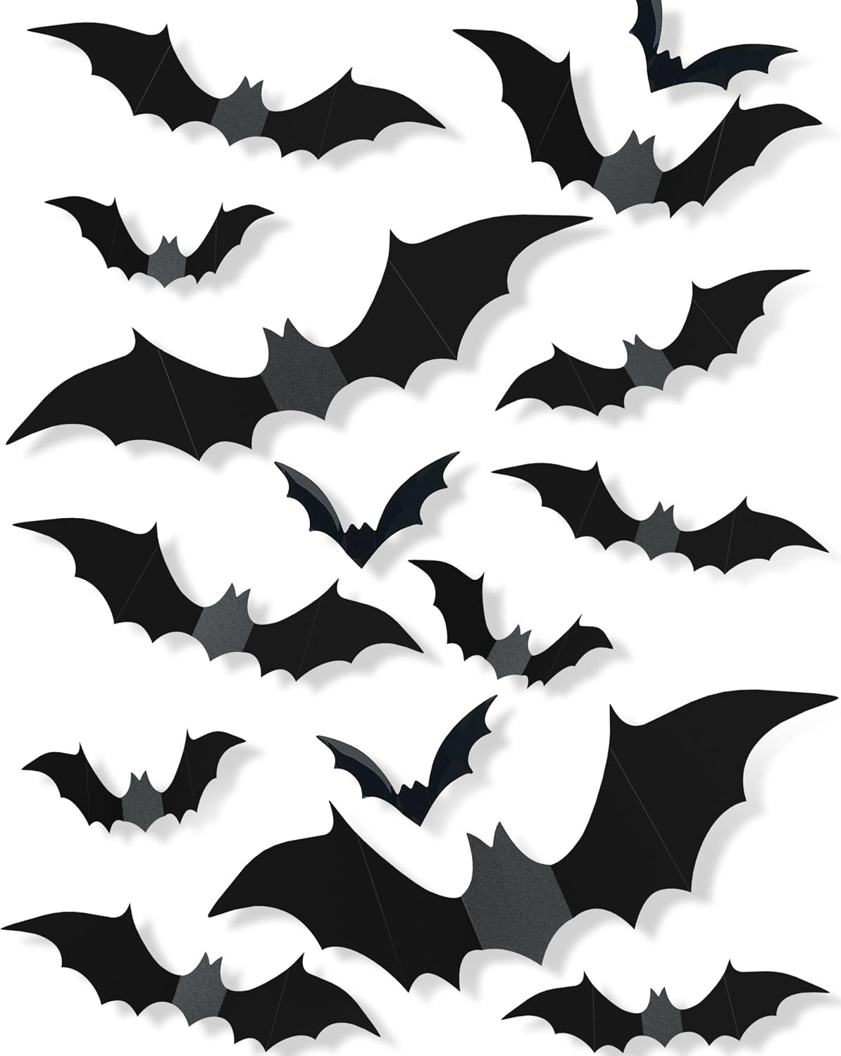 120 Pcs 3D Halloween Decorations Bats Decor,5 Sizes Bats Wall Decor Indoor | Amazon (US)