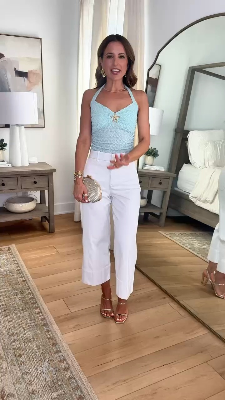 Amazon date night outfits. Amazon concert outfits. Girls night out. Concert outfits. Amazon date night tops. Vacation outfits. XS in tops and  XS petite in white wide leg pants. Heels are TTS. 


#LTKgrwm #LTKootd #LTKPetite