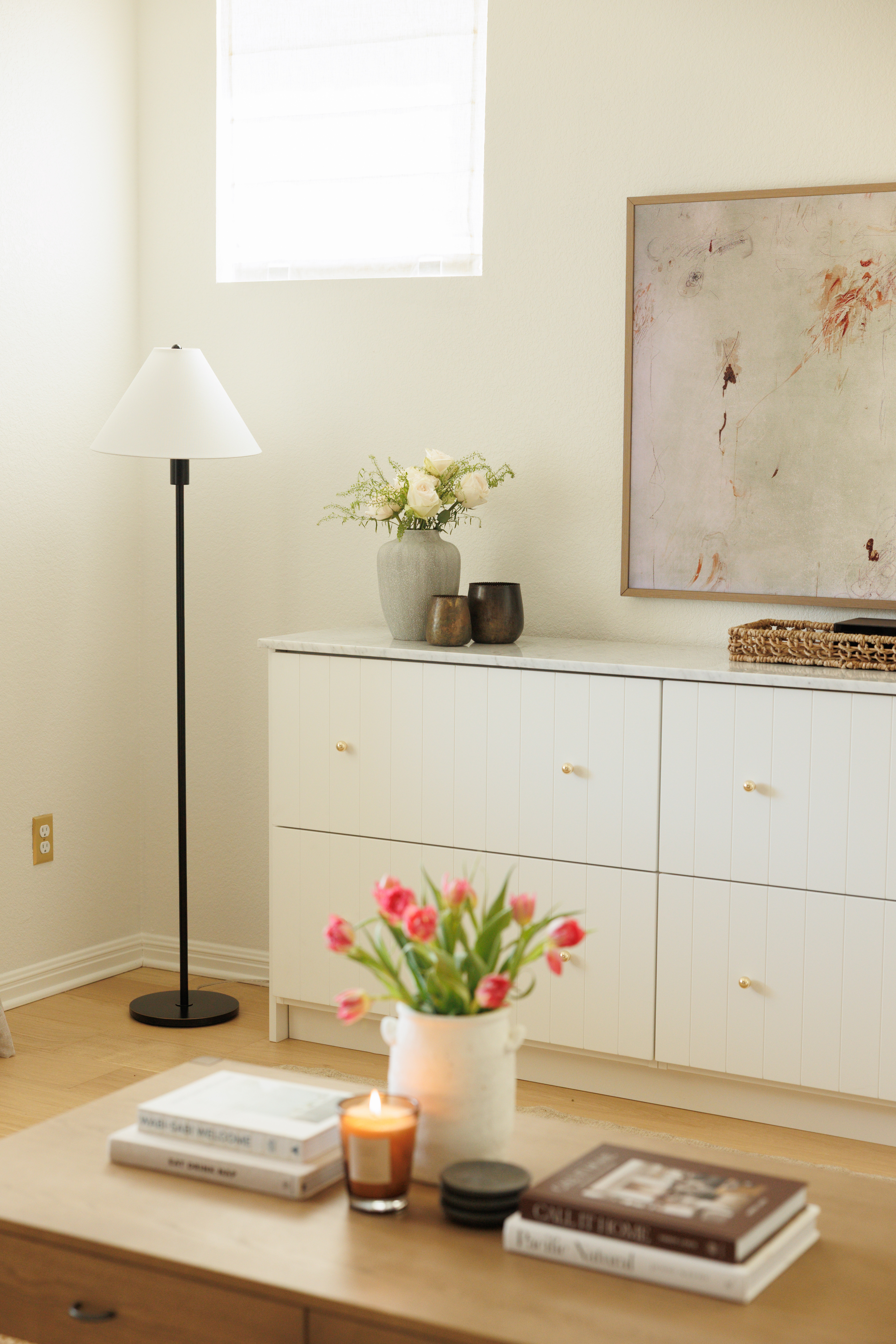 Coffee table and media console decor 🤎 Media console is custom using IKEA and Semihandmade drawer fronts. DM me for info - unable to link here ☺️ 

 #LTKHome